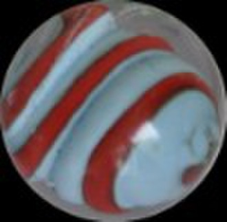 25mm Glass toys Marbles red blue strip