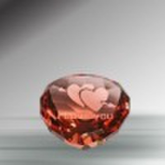 Heart shaped crystal paperweights