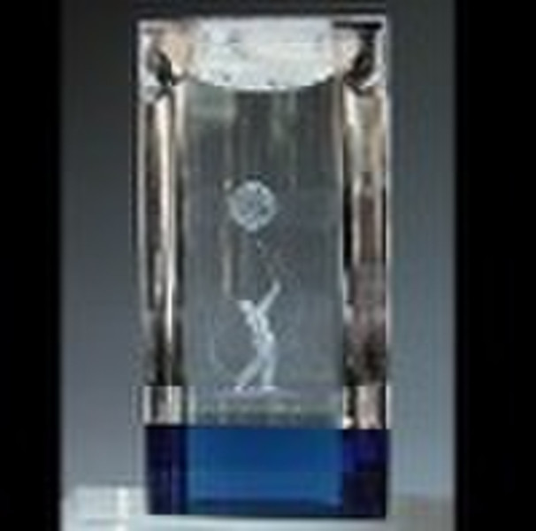 Crystal 3d laser trophy