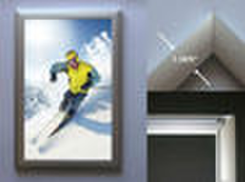 aluminum clip snap frame, 32mm, mitred corner