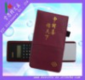 leather cover Memo Pad with calculator