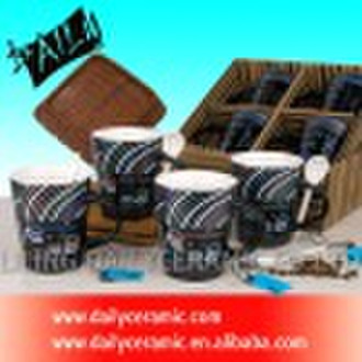 Ceramic mug with spoon