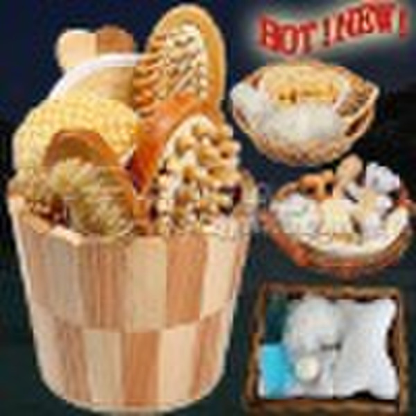 Natural Wooden Bath Set