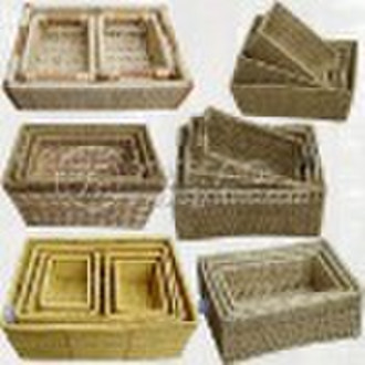 Red Color  Storage Straw Basket