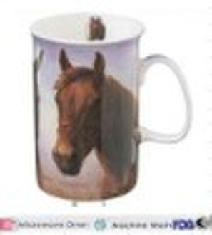 HMC514 Sublimation ceramic mug with horse design