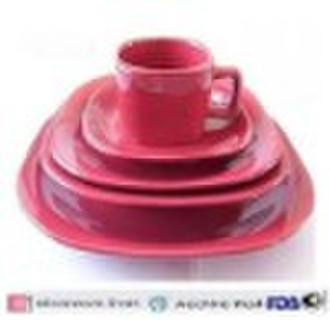 HMCD133 Pink 20pcs stoneware square dinner set