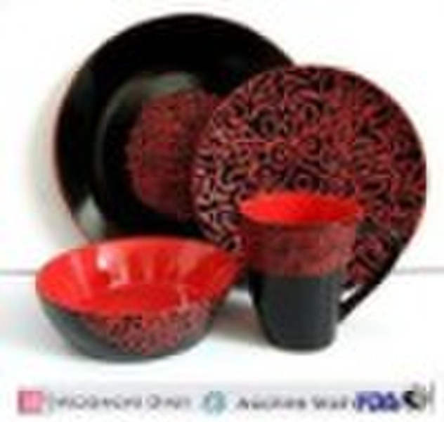 HMD002 16pcs ceramic dinner set with decal
