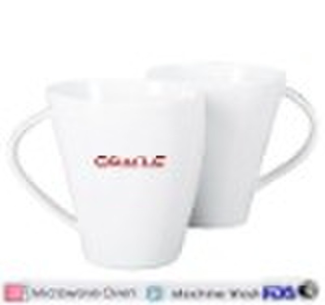 HMP003 White irregular ceramic mug