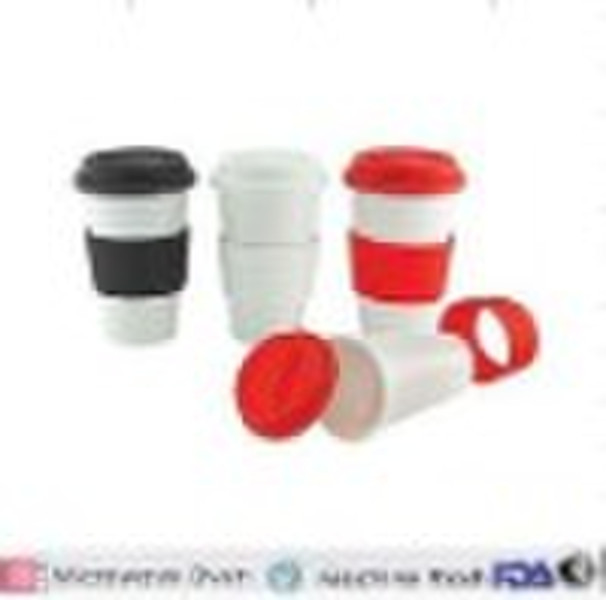 HMCD538 Ceramic double wall mug with silicon lid a