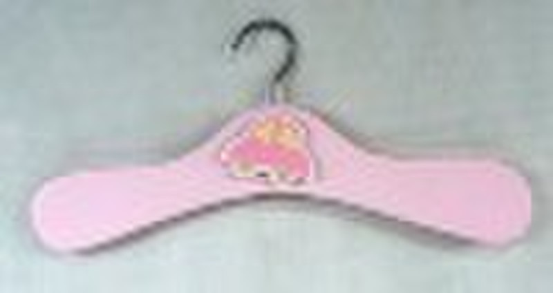 pink car wooden clothes hanger