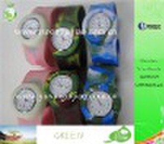 Mix color silicone slap watch