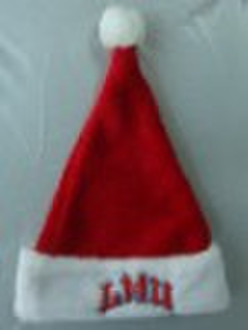 VELVET CHRISTMAS HAT WITH PLUSH TRIM