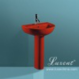 22"Lavatory Pedestal Basin ,red  pedestal bas