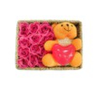 NEW! heart in bear bath gift set