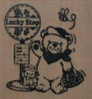 Wooden Rubber Stamp-Lucky Stop