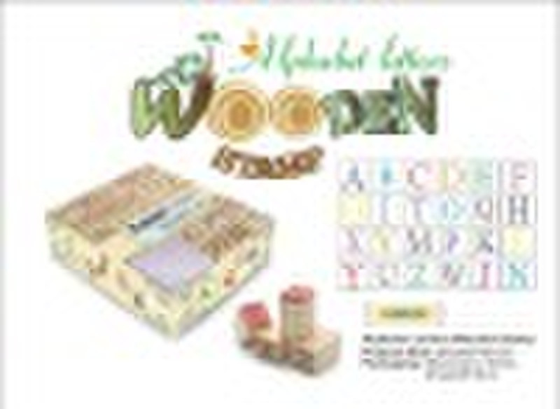 Laser Wooden Rubber Stamp Set-Alphabet