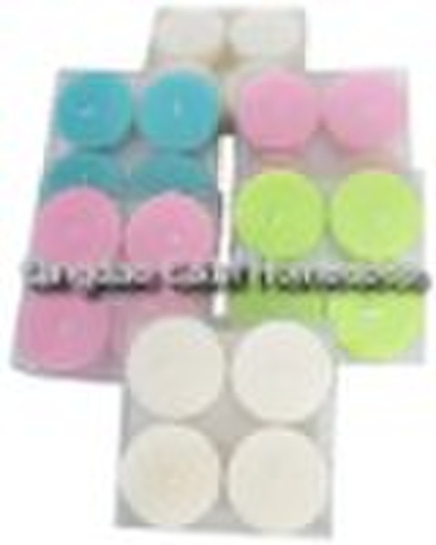 4pcs big tealight candle with plastic holder/pvc b