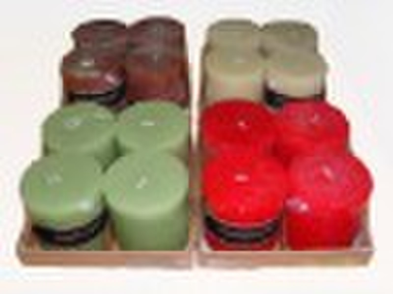 4x4inch Rustic Pillar Candle,4pcs/tray