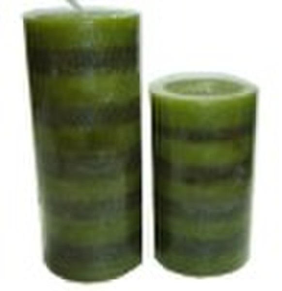3x7 inch rustic pillar candle with 9layers