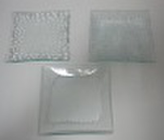 Slumping square glass plate