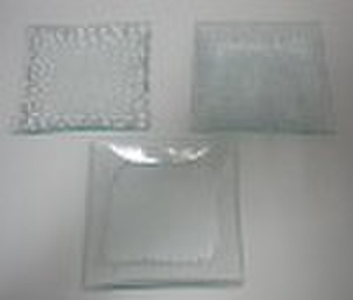 Slumping square glass plate