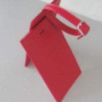 Red pvc luggage tag