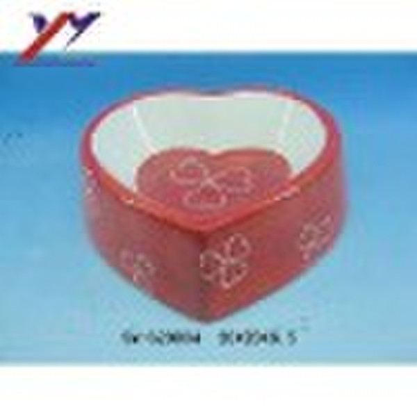 ceramic pet bowl  heart shape