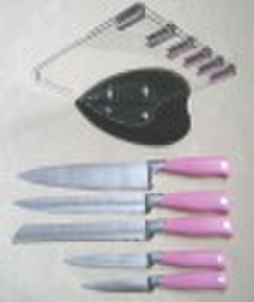 5pcs high quatily kitchen knife set with block