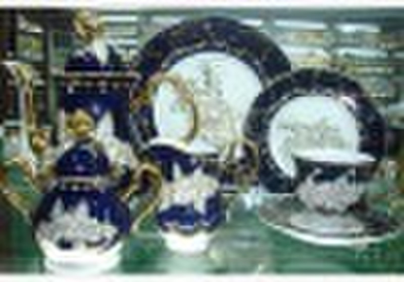 24 Pcs decal ceramic coffee & tea sets