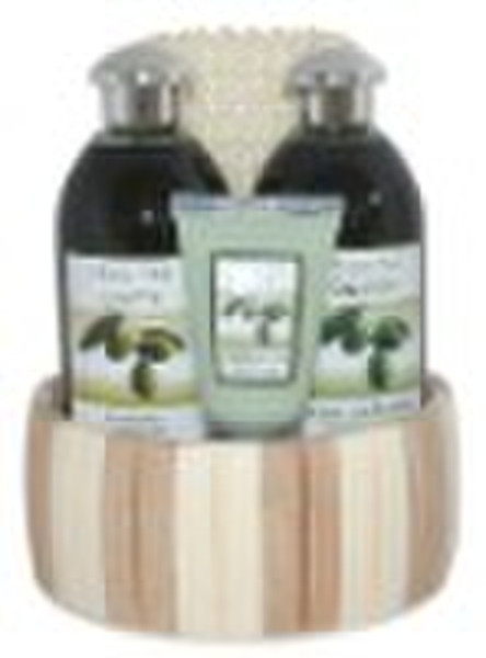 wooden bath gift set