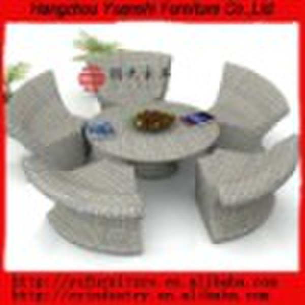 PE Wicker Outdoor-Aluminium-Tisch-Sets