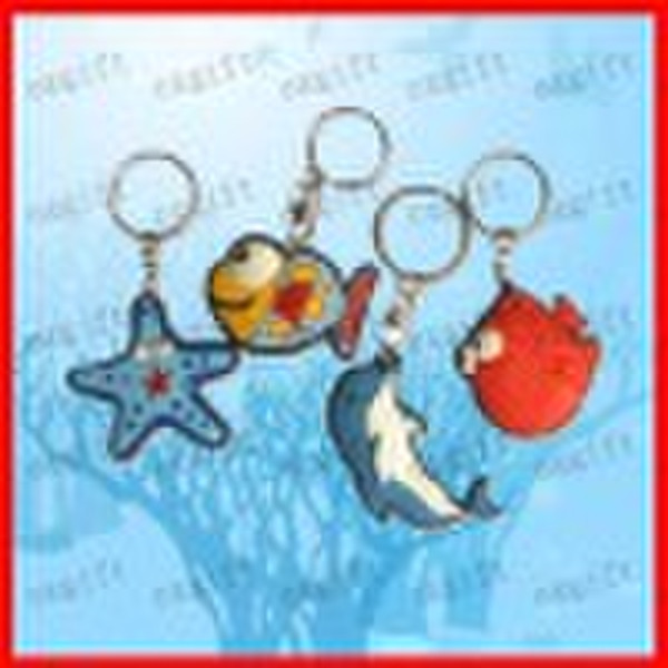Cartoon fashion 3d Soft pvc key ring