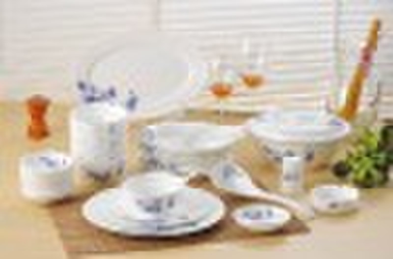 blue flower dinner  set-46pcs
