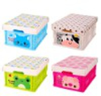 Plastic animal-shaped foldable storage boxes