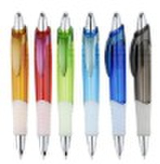 transparent ball pen with soft grip