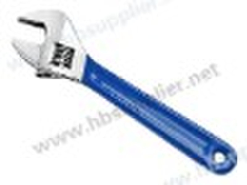 Adjustable Wrench With Dipped PVC Handle