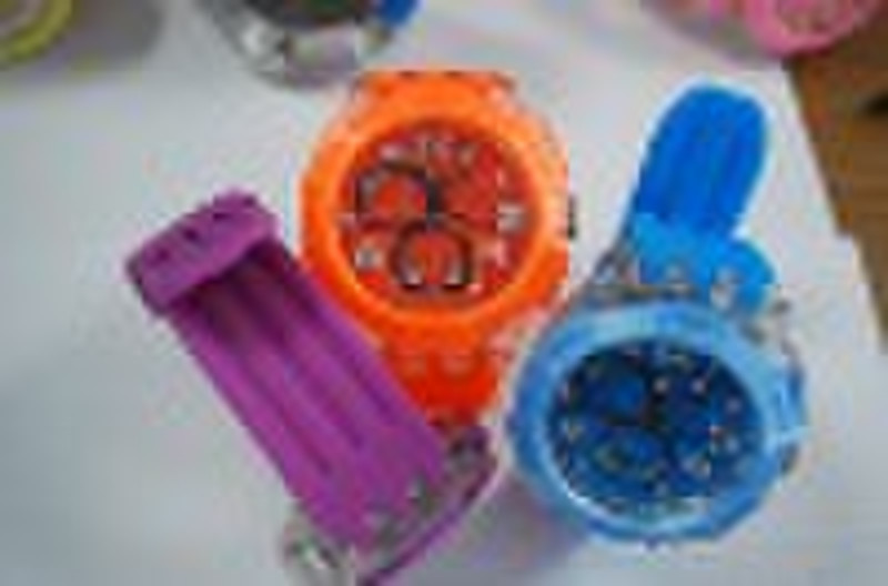 colorful wrist watch with rubber strap , customize