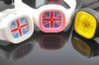 silicone watch with customed flag dial plate