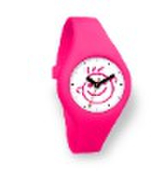 round face quartz silicone watch,new model