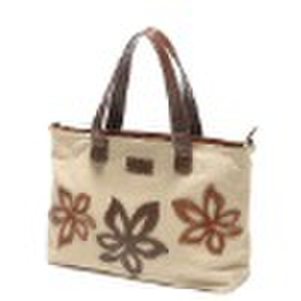 fashion lady canvas bag with flower on front