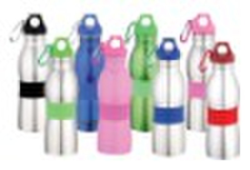 waved stainless steel sports bottle