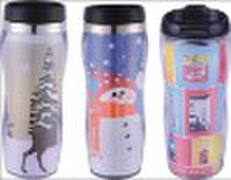 double wall plastic mug