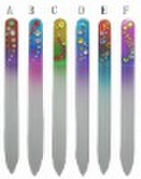 rhinestone beaded glass nail file