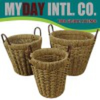 Set of 3 straw Garde tool basket