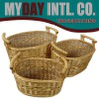 Set of 3 oval willow bread storage basket