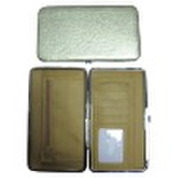 PU flat metal frame wallet