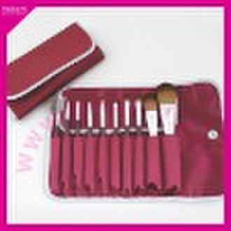 10pcs red color makeup brush set