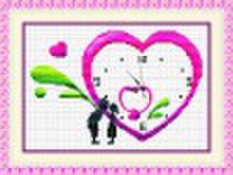 Morden clock,beautiful cross stitch,heart