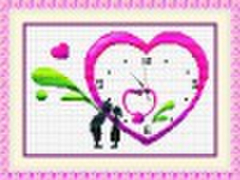 Morden clock,beautiful cross stitch,heart