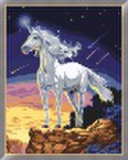 Oil painting (White horse, 100% cotton canvas,high